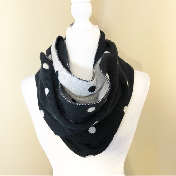 NY & Co. Black/Silver Polka Dot Infinity Scarf - Picture 3 of 10